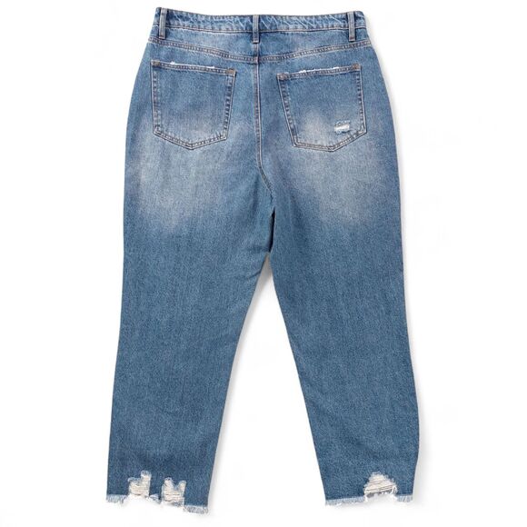 Vanilla Star 90s Boyfriend Jeans Women’s Size 17 High Rise Distressed Ripped Y2K - Picture 2 of 12